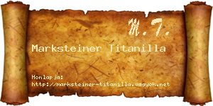 Marksteiner Titanilla névjegykártya